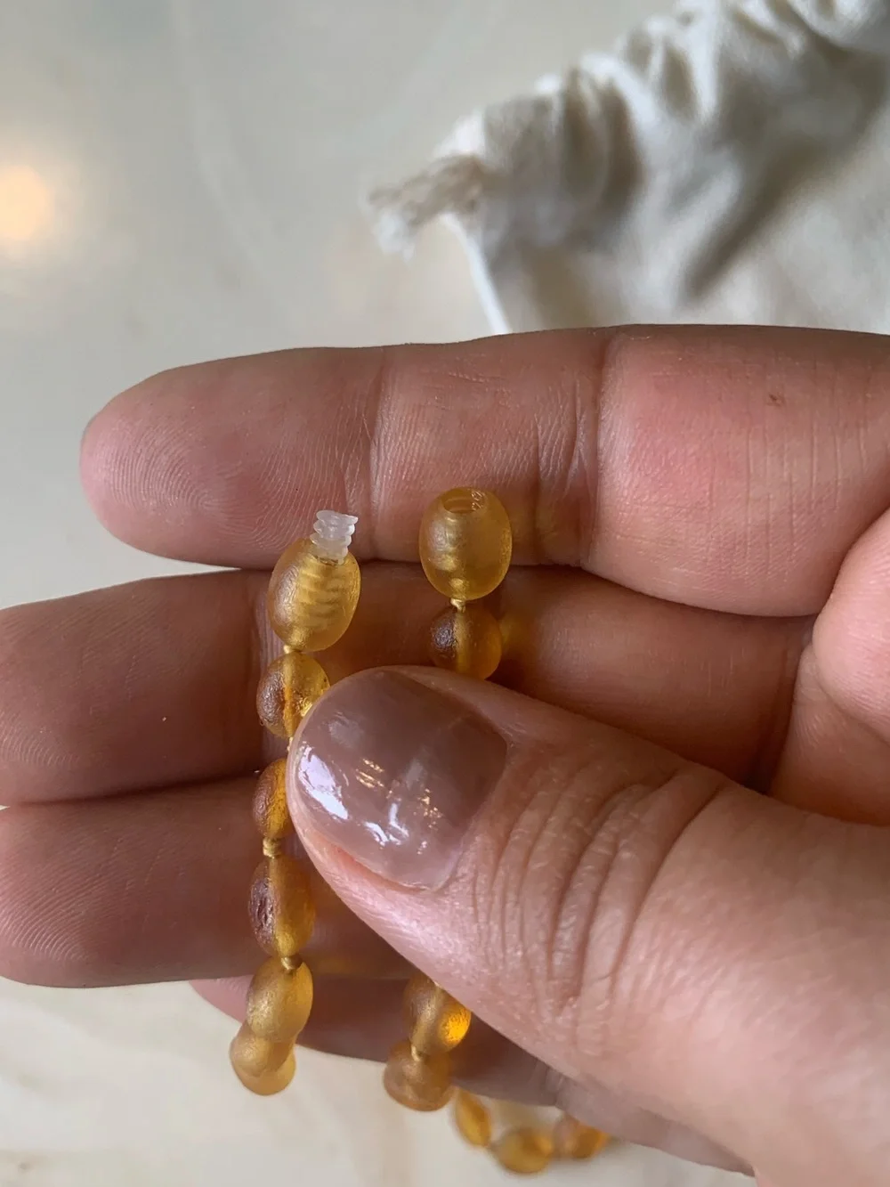 Raw Amber Canyon Leaf kids size necklace